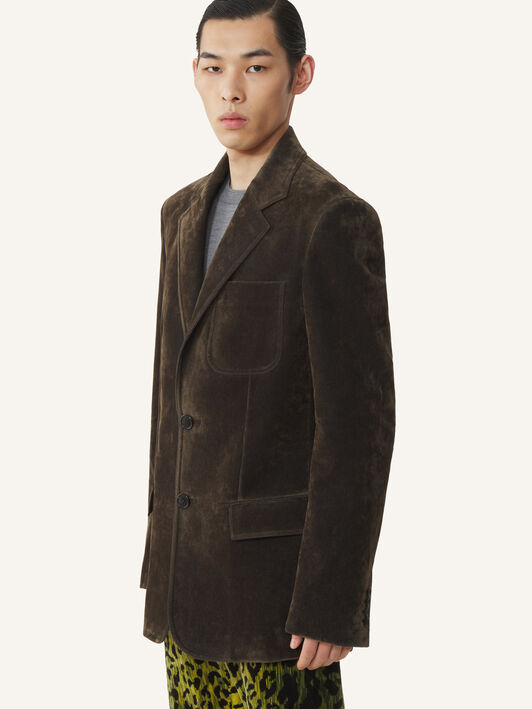 Lanvin VELVET TAILORED JACKET Khaki RMJA00016453A26