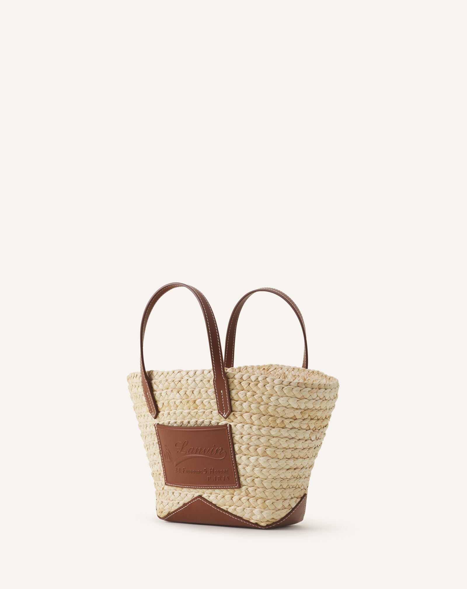 PANIER PETIT CATCH BY LANVIN Lanvin PANIER PETIT CATCH BY LANVIN Écru/Cognac LWBGLPASMACAP26