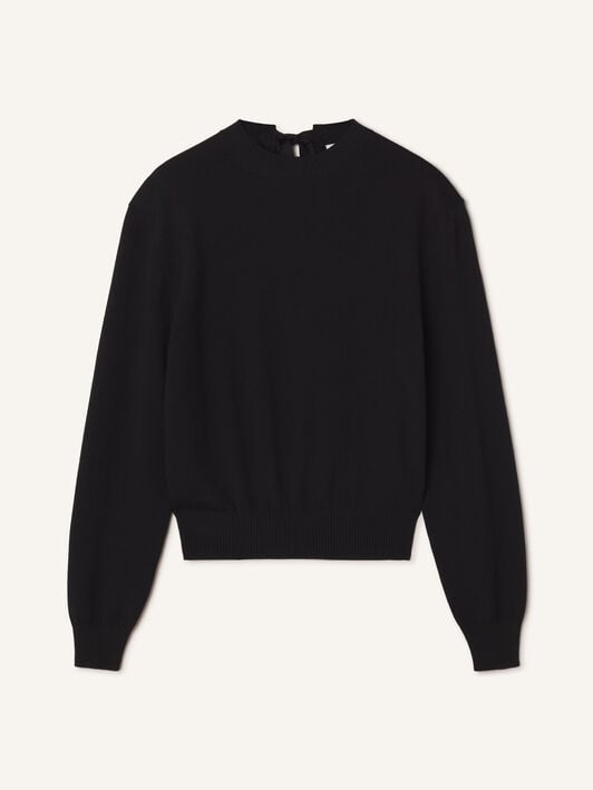 PULL DÉTAIL GROS GRAIN EN MÉRINOS Lanvin PULL DÉTAIL GROS GRAIN EN MÉRINOS Noir RWPO0010K101A26