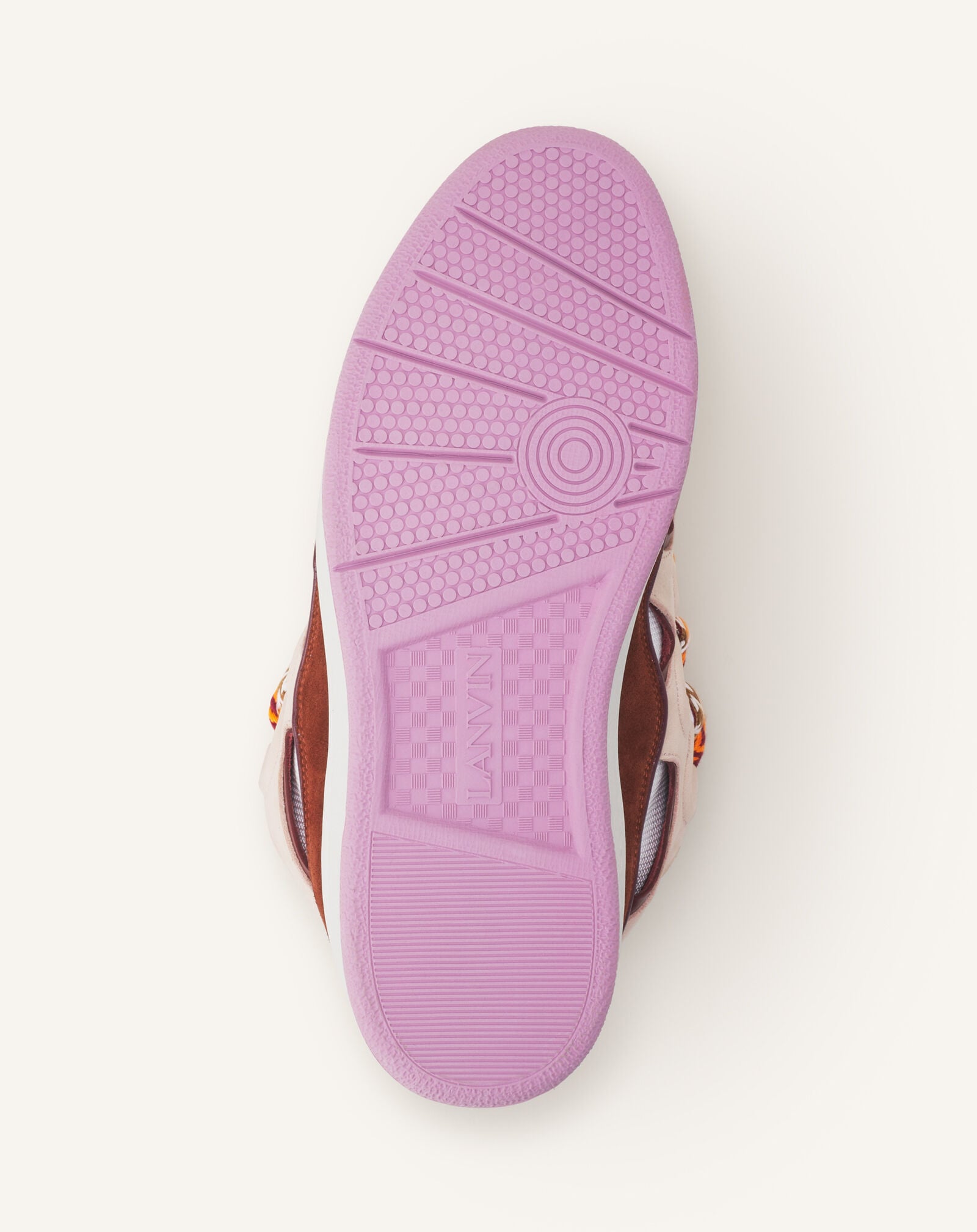 Lanvin CURB SNEAKERS IN LEATHER Light Pink/Camel FUSKDK12BICOE25