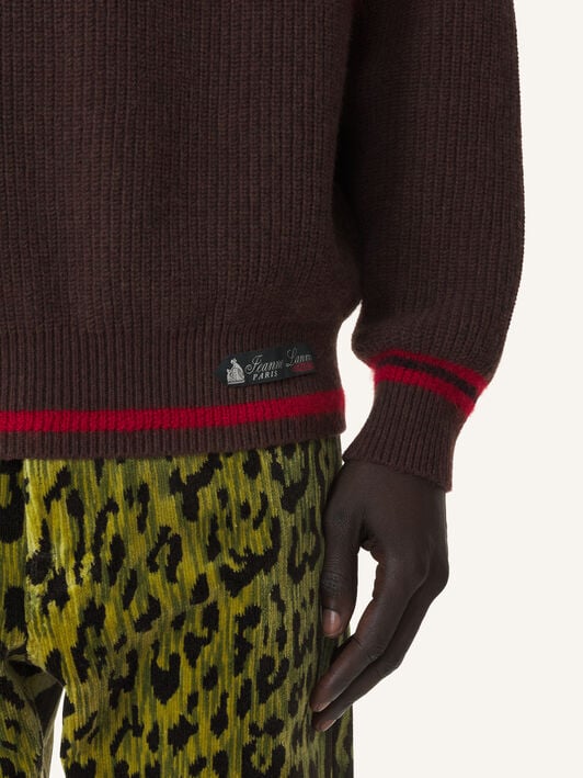 TEXTURED CREW NECK SWEATER Lanvin TEXTURED CREW NECK SWEATER Ebony RMPO0021K128A26