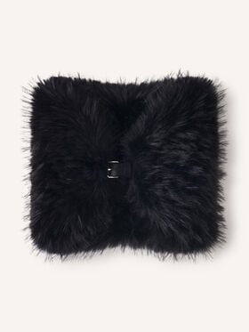 Lanvin COL EN FAUSSE FOURRURE PAR LANVIN Noir/Argent AWSAPCO51LFUH26
