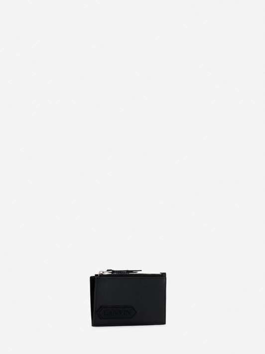 PORTE-CARTES EN CUIR LANVIN SIGNATURE Lanvin PORTE-CARTES EN CUIR LANVIN SIGNATURE Noir LMSLSWZ3TOPSP24