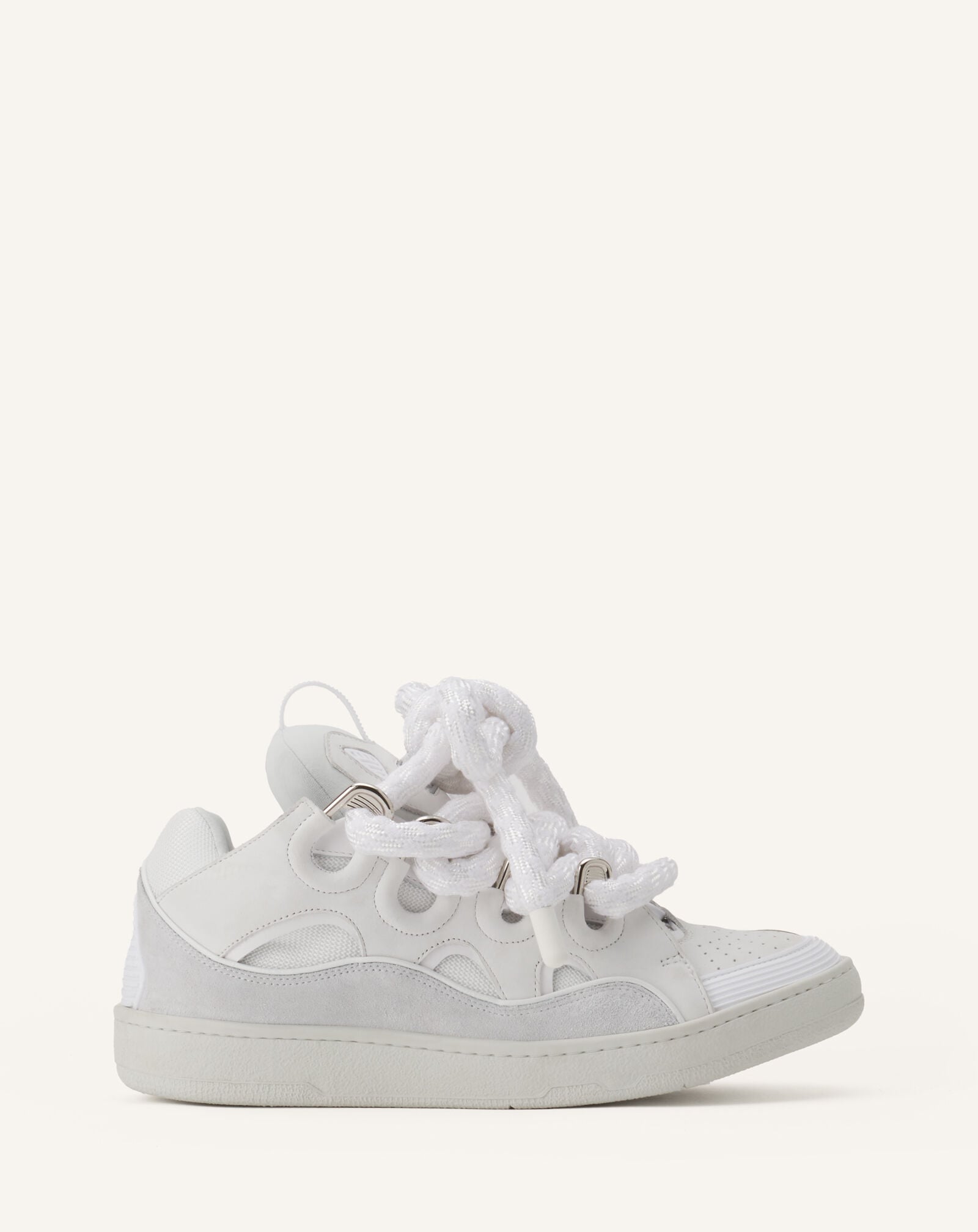 Lanvin SNEAKERS CURB SNAKE EN CUIR Blanc FUSKDK12ECSKA26