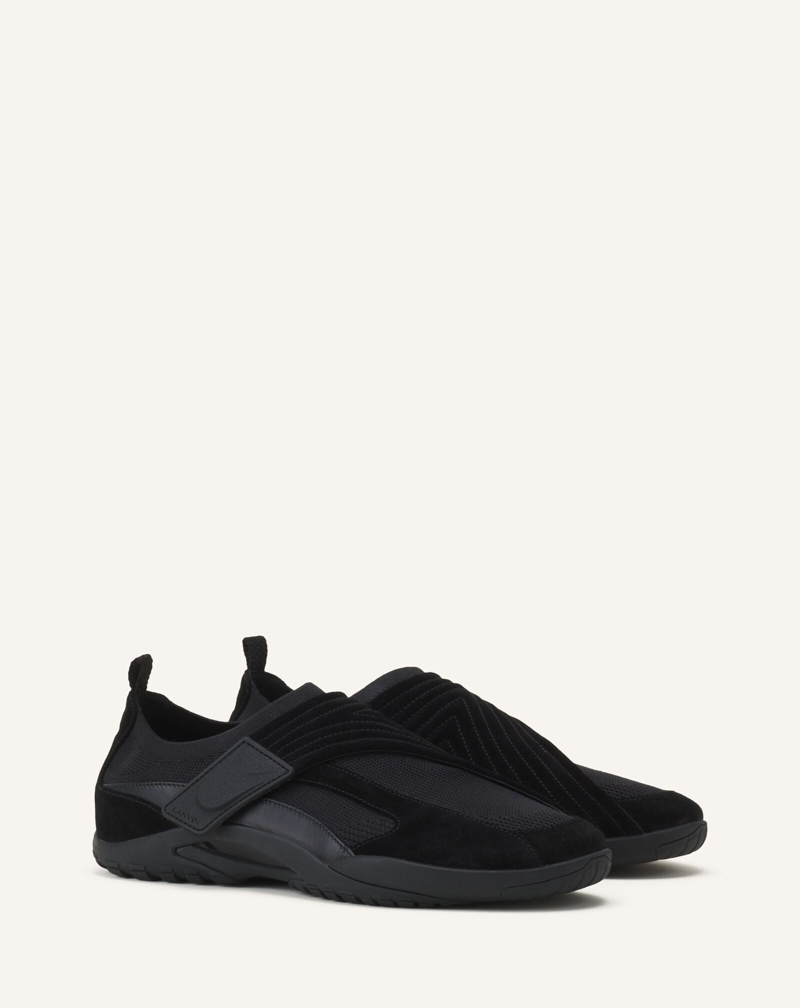 Lanvin SNEAKER LNV1 EN SUEDE TRICOTE Noir/Noir FUSKDK0IKNSUE26