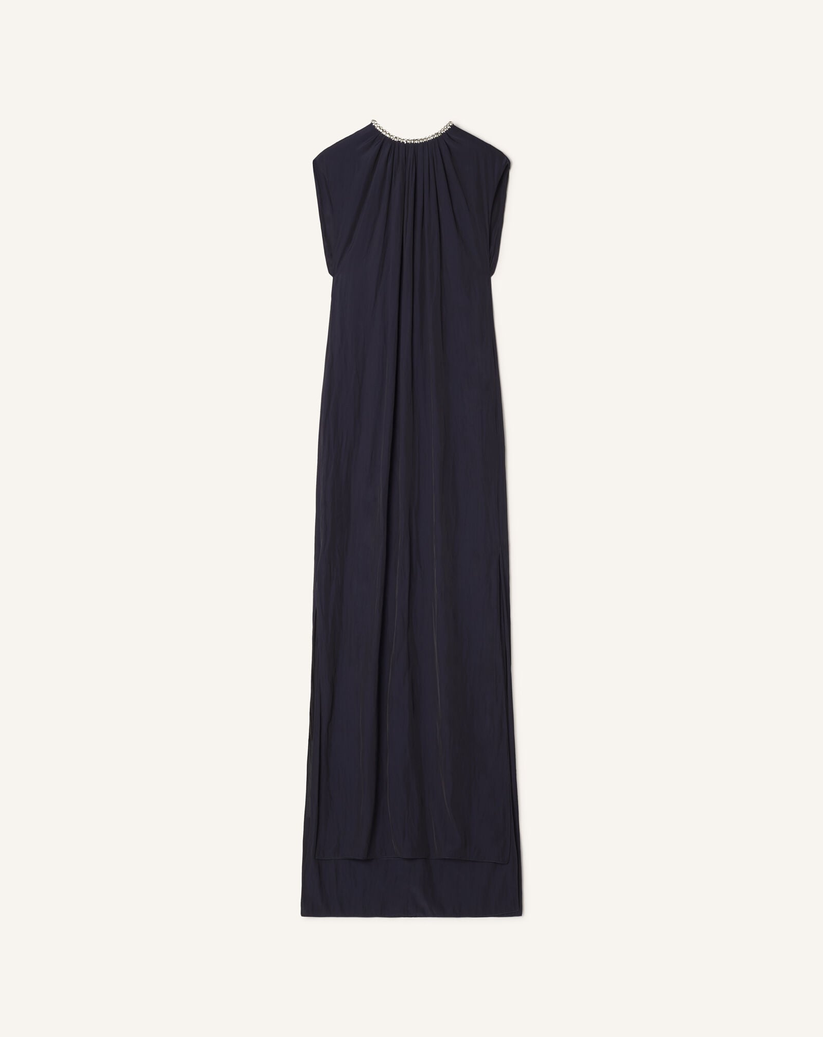 BESTICKTES KLEID AUS CHARMEUSE Lanvin BESTICKTES KLEID AUS CHARMEUSE Marineblau RWDR90294778P26