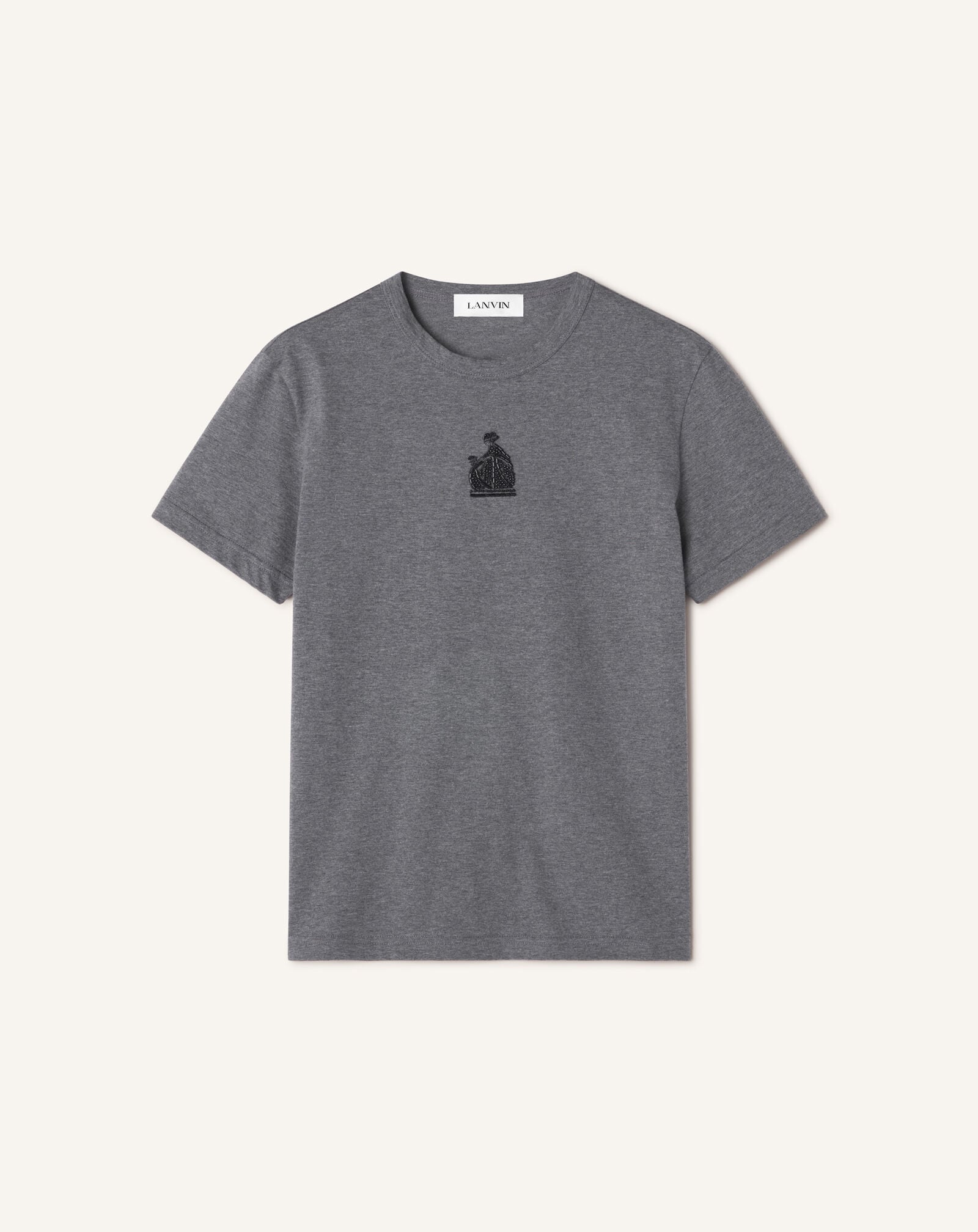 Lanvin EMBROIDERED "M&D" LOGO T-SHIRT Dark Grey Melange RWTS0030J060A26