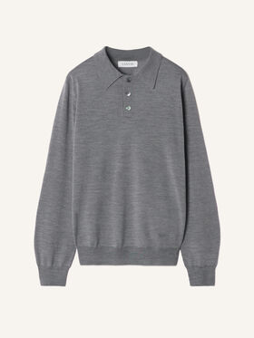Lanvin POLO CLASSIQUE EN LAINE MÉRINOS Cendre RMPL0012K099A26