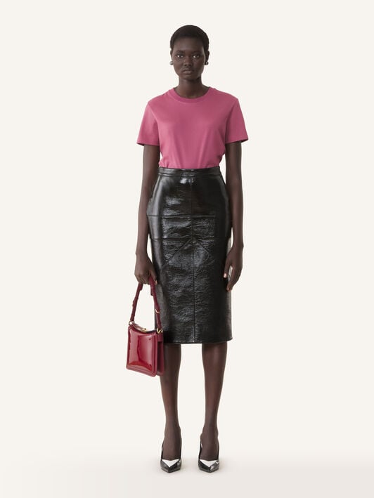 CAMISETA DE ALGODÓN CON DETALLE DE CINTA Lanvin CAMISETA DE ALGODÓN CON DETALLE DE CINTA Rosa otoño RWTS0024J040H25