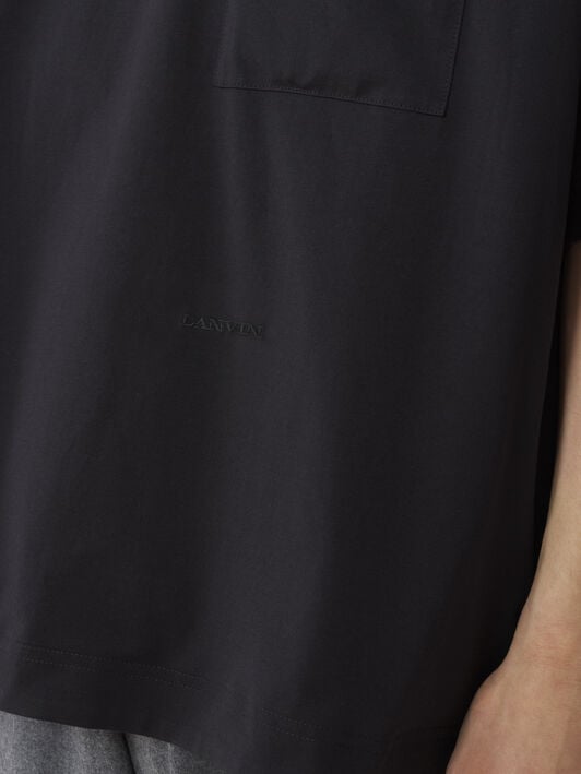 CAMISETA REVERSIBLE ESTAMPADA DE ALGODÓN Y TAFETÁN Lanvin CAMISETA REVERSIBLE ESTAMPADA DE ALGODÓN Y TAFETÁN Negro RMTS0068J040A26