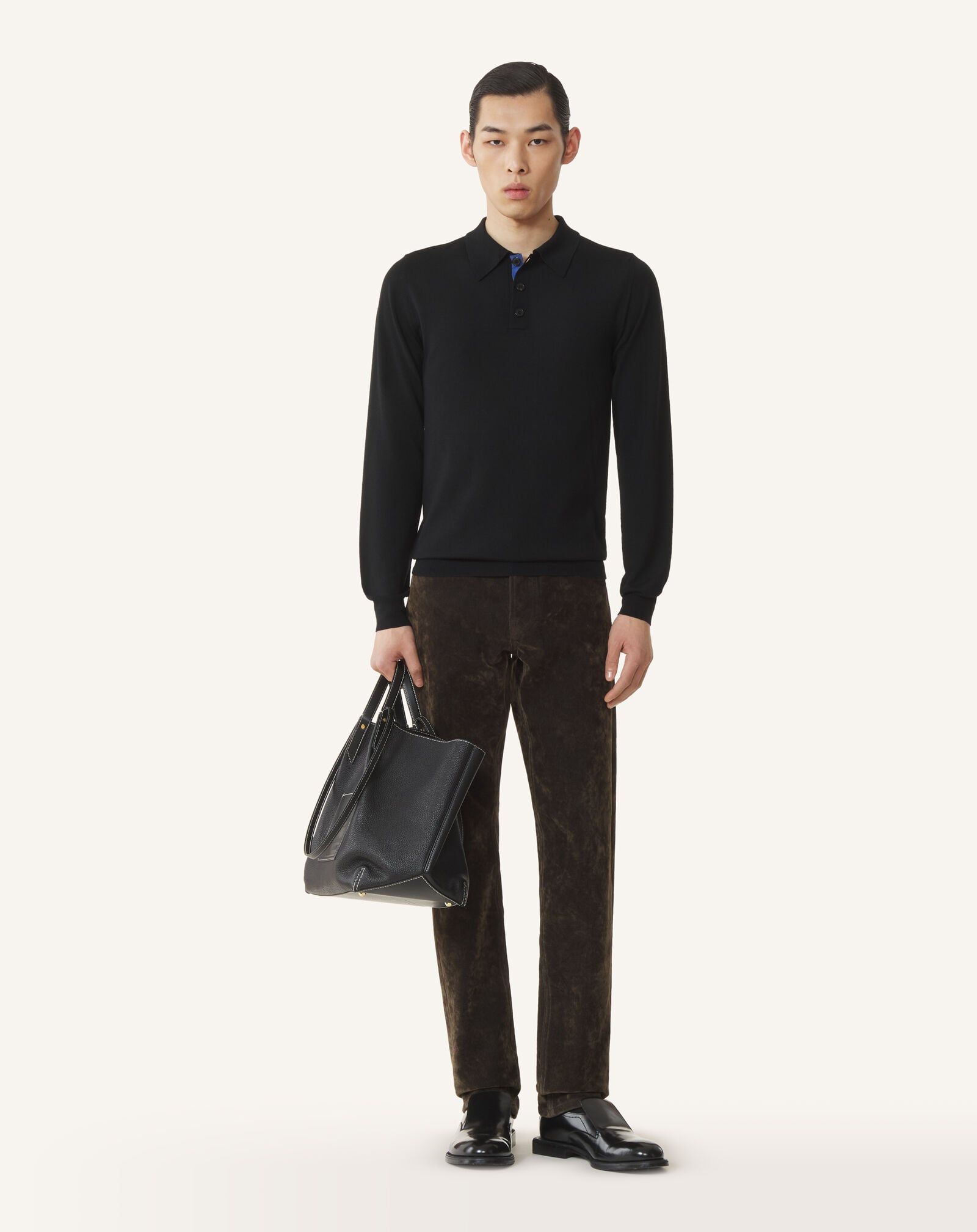 Lanvin POLO NECK LONG-SLEEVE JUMPER Black RMPL0012K099A26