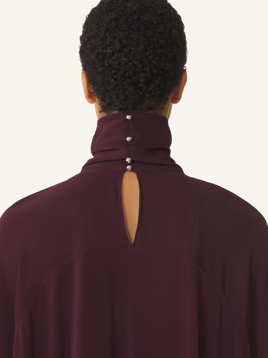 Lanvin RUFFLE SHORT DRESS Aubergine RWDR00686483H26