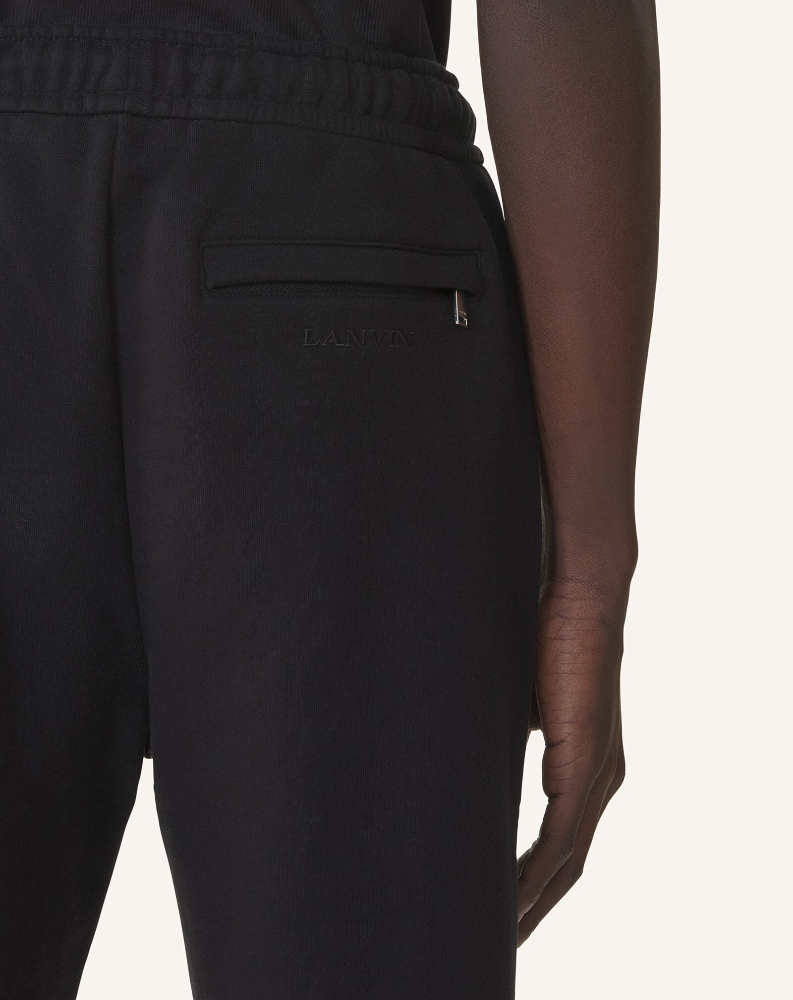 Lanvin PANTALON DE JOGGING EN COTON Noir RMTR0030F300H25
