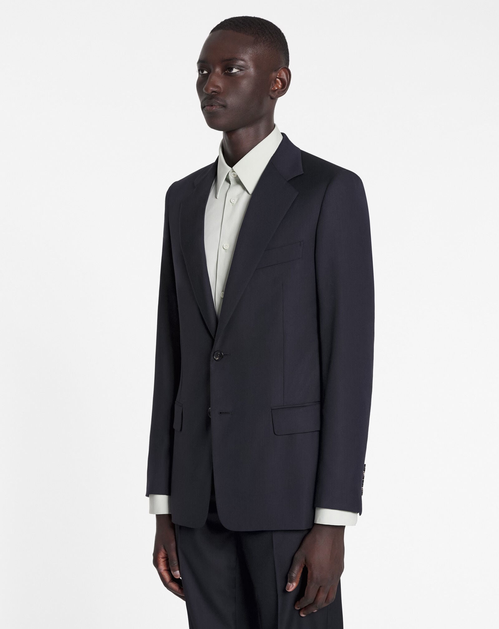 LANVIN ナイロンジャケットサイズ52 SINGLE BREASTED FLAP POCKETS JACKET in Navy Blue | Lanvin®