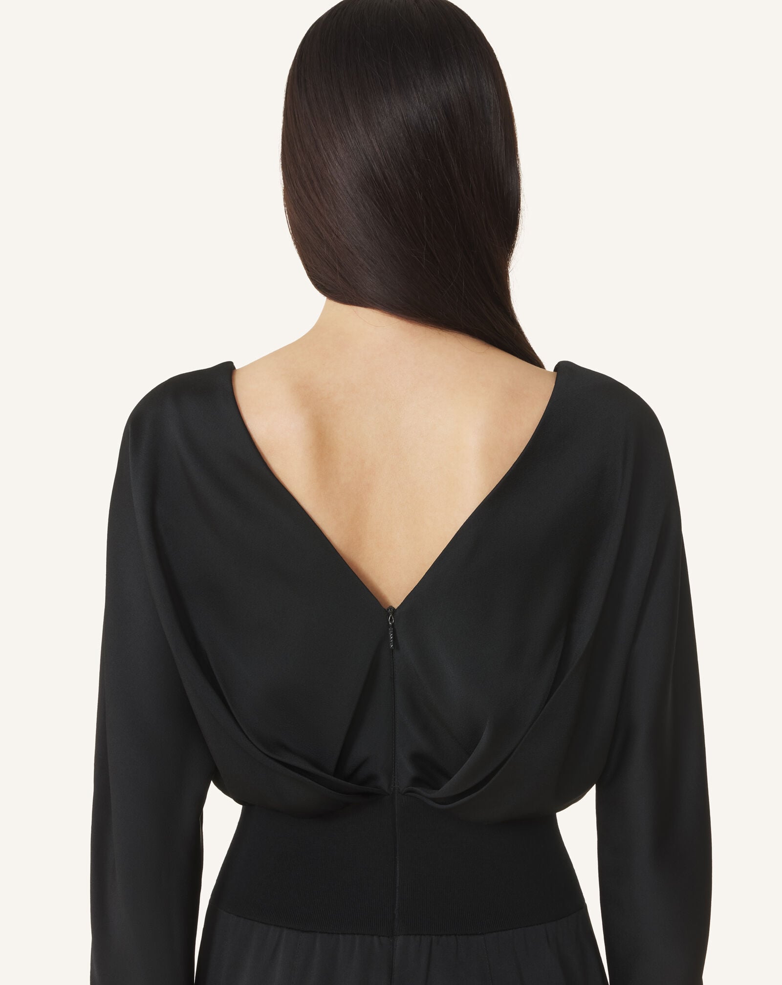 FITTED WAIST V-NECK DRESS Lanvin FITTED WAIST V-NECK DRESS Black RWDR00726390H26