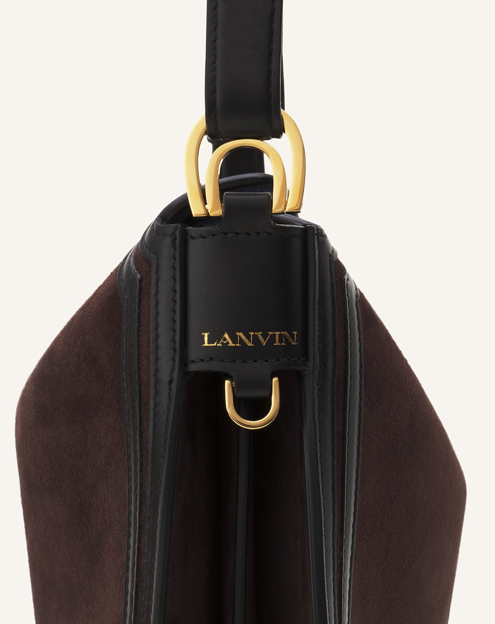 BORSA COMPAGNON IN CAMOSCIO Lanvin BORSA COMPAGNON IN CAMOSCIO Moka Scuro LWBGLRMMNUCAH25