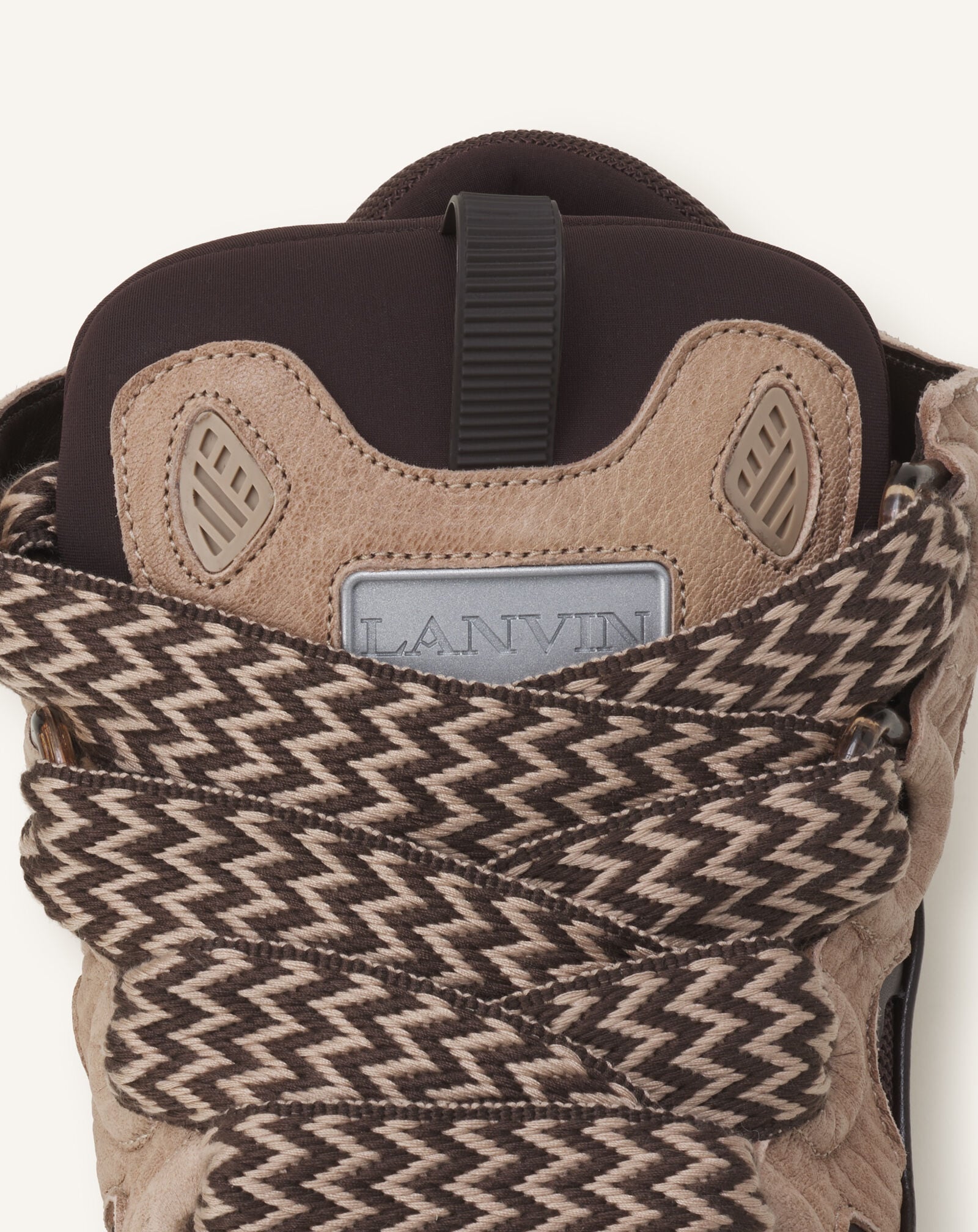 Lanvin SNEAKERS CURB EN CUIR EFFET DINO Beige/Marron FUSKDK12DINOA26