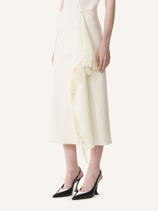 FRINGES DRAPED MIDI SKIRT Lanvin FRINGES DRAPED MIDI SKIRT Moon RWST0001K125A26