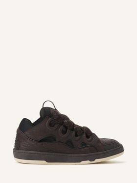 SNEAKER CURB AUS LEDER MIT DINO-EFFEKT Lanvin SNEAKER CURB AUS LEDER MIT DINO-EFFEKT Schwarz/Ebenholz FUSKDK12DINOA26