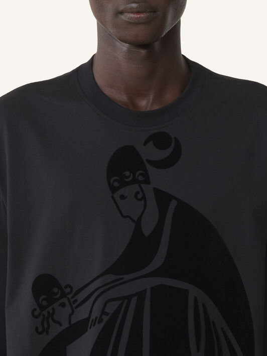 Lanvin M&D LOGO LONG-SLEEVE T-SHIRT Black RMTS0052J040A26