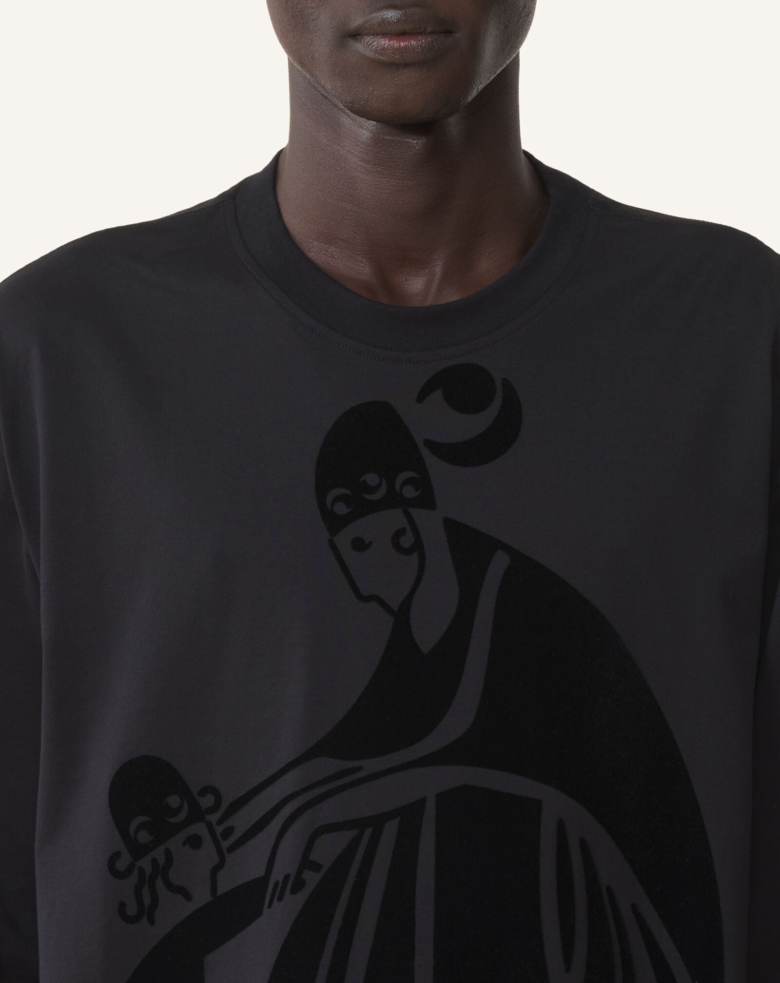 Lanvin M&D LOGO LONG-SLEEVE T-SHIRT Black RMTS0052J040A26