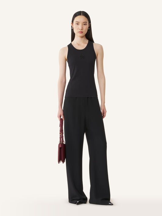 EMBROIDERED "M&D" LOGO TANK TOP Lanvin EMBROIDERED "M&D" LOGO TANK TOP Black RWTS0067J040A26