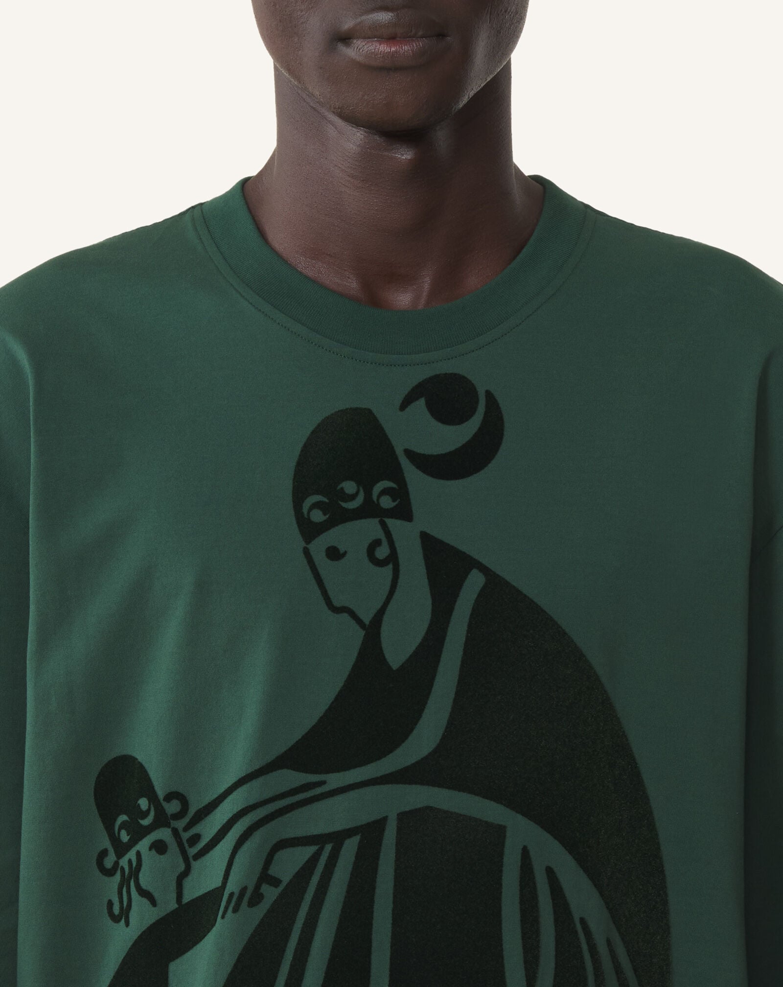 Lanvin M&D LOGO LONG-SLEEVE T-SHIRT Pine Green RMTS0052J040A26