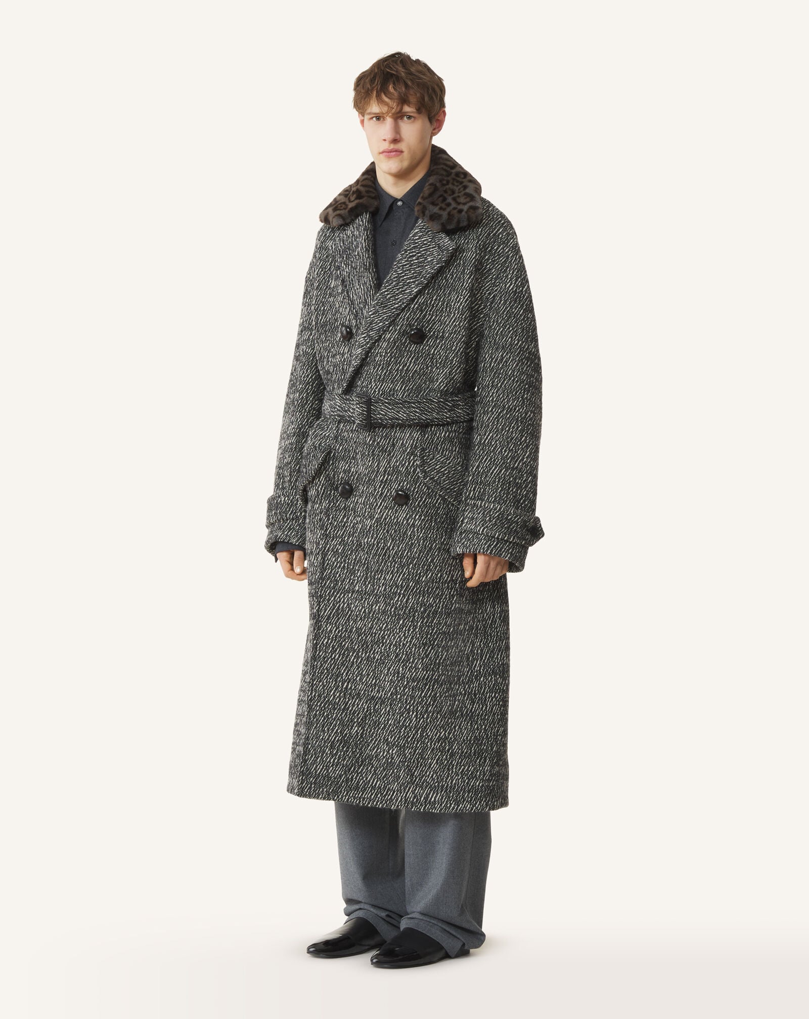 DECONSTRUCTED COAT Lanvin DECONSTRUCTED COAT Black/White RMCO01076377A26