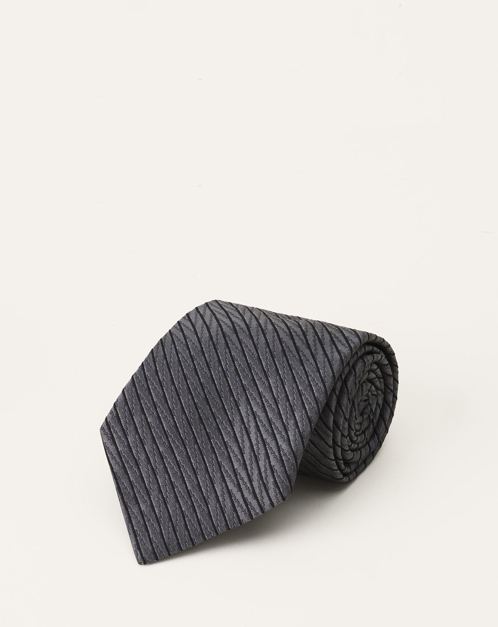 Lanvin CRAVATE RAYÉE CHEVRON EN SOIE Gris AMSACCV21SCHH25