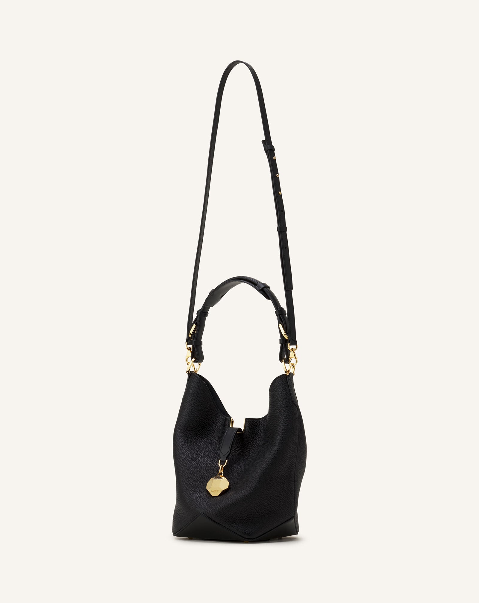 BORSA SECCHIELLO CATCH BY LANVIN IN PELLE A GRANA Lanvin BORSA SECCHIELLO CATCH BY LANVIN IN PELLE A GRANA Nero LWBGLQMMGRCAH25
