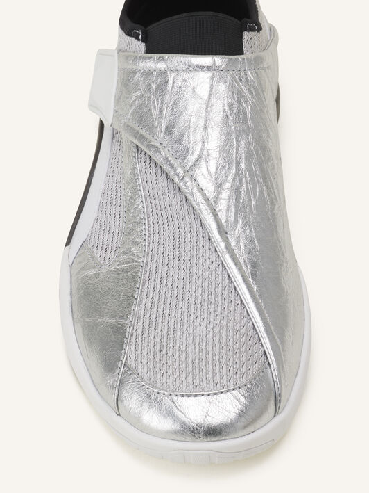 Lanvin SNEAKER LNV1 AUS ZERKNITTERTEM METALLIC-LEDER Schwarz/Silber FUSKDK0IKNMCE26