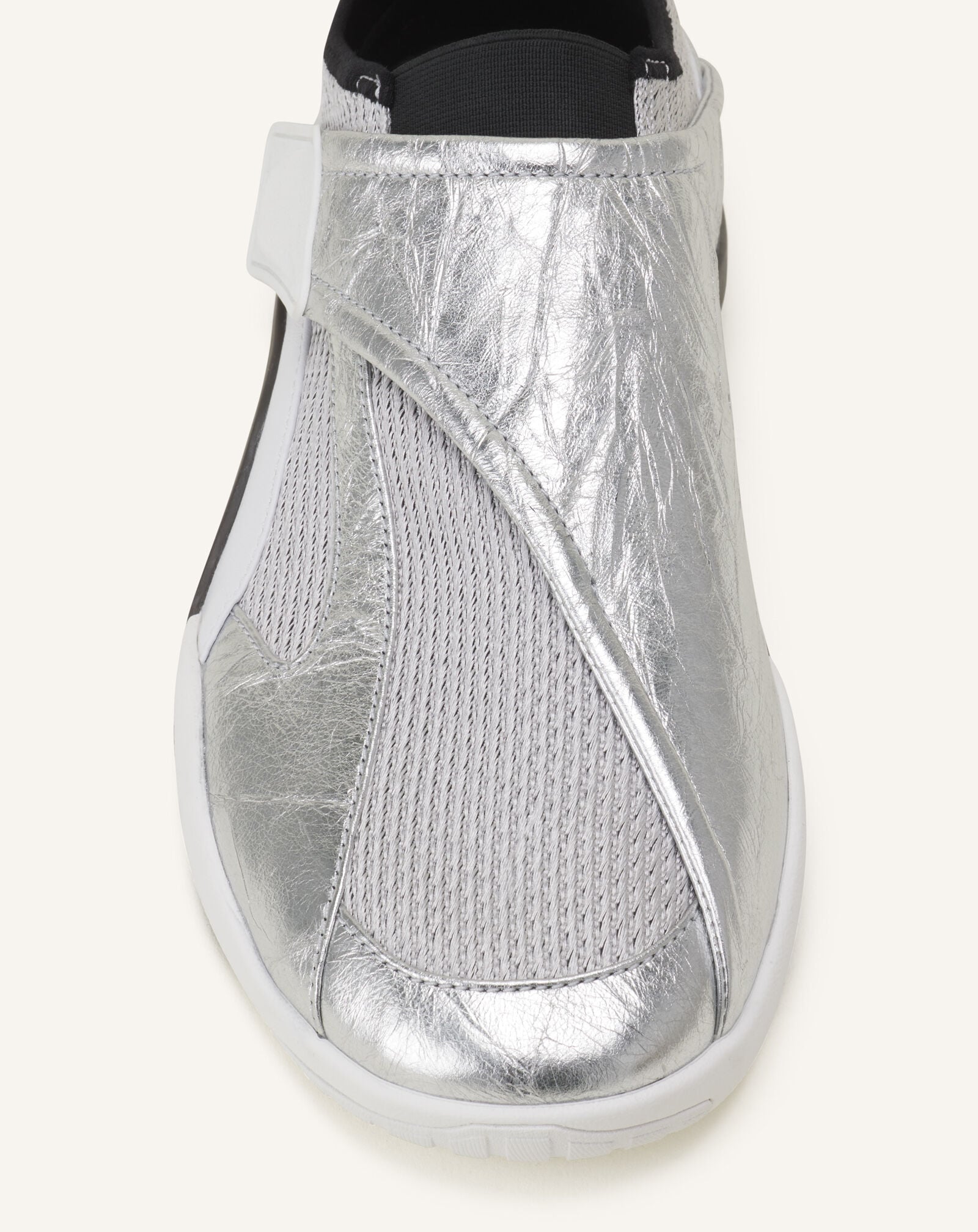 Lanvin SNEAKER LNV1 AUS ZERKNITTERTEM METALLIC-LEDER Schwarz/Silber FUSKDK0IKNMCE26