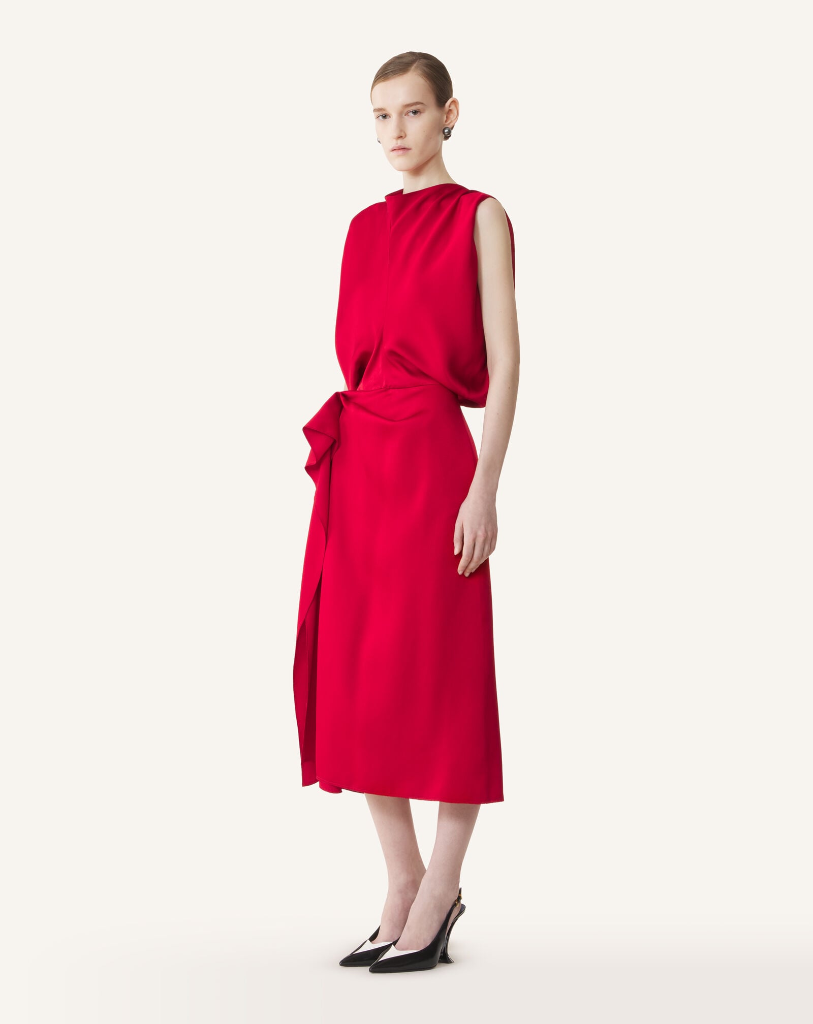 SLEEVELESS DRAPED DRESS Lanvin SLEEVELESS DRAPED DRESS Ruby RWDR00086390A26