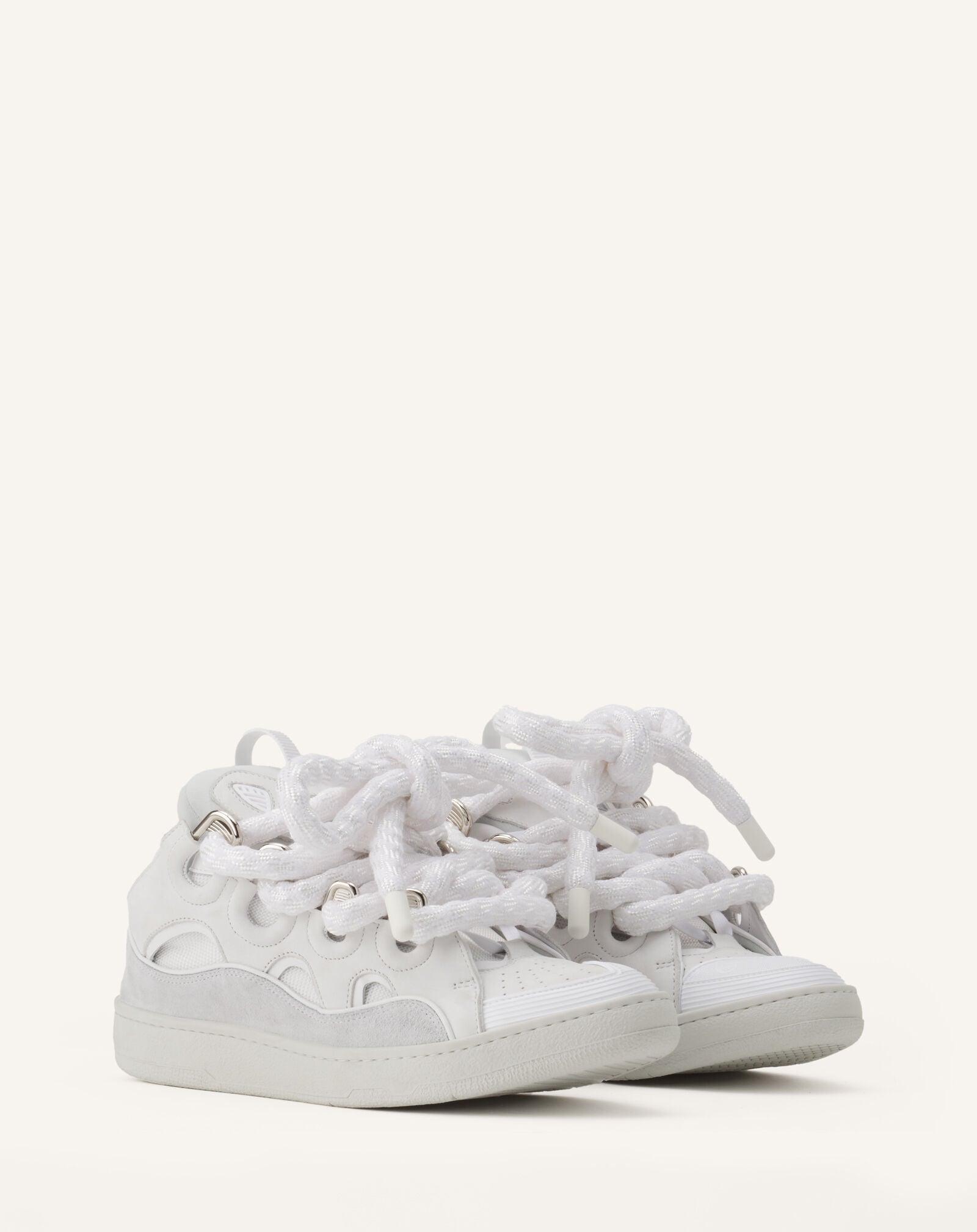 Lanvin SNEAKERS CURB SNAKE EN CUIR Blanc FUSKDK12ECSKA26