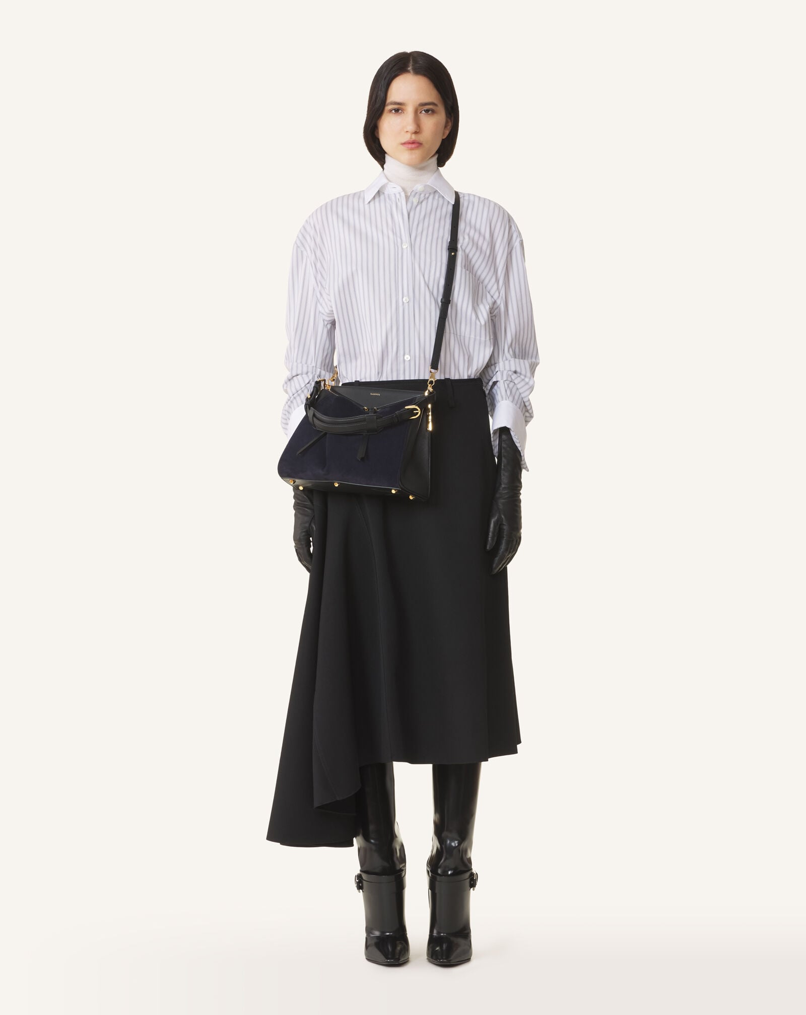 TOP HANDLE ZIPPED PM Lanvin TOP HANDLE ZIPPED PM Black/Navy Blue LWBGLCPMCASUH26