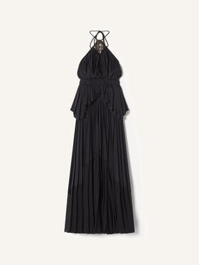 BESTICKTES KLEID AUS SEIDE UND CHARMEUSE Lanvin BESTICKTES KLEID AUS SEIDE UND CHARMEUSE Schwarz RWDR90354778P26