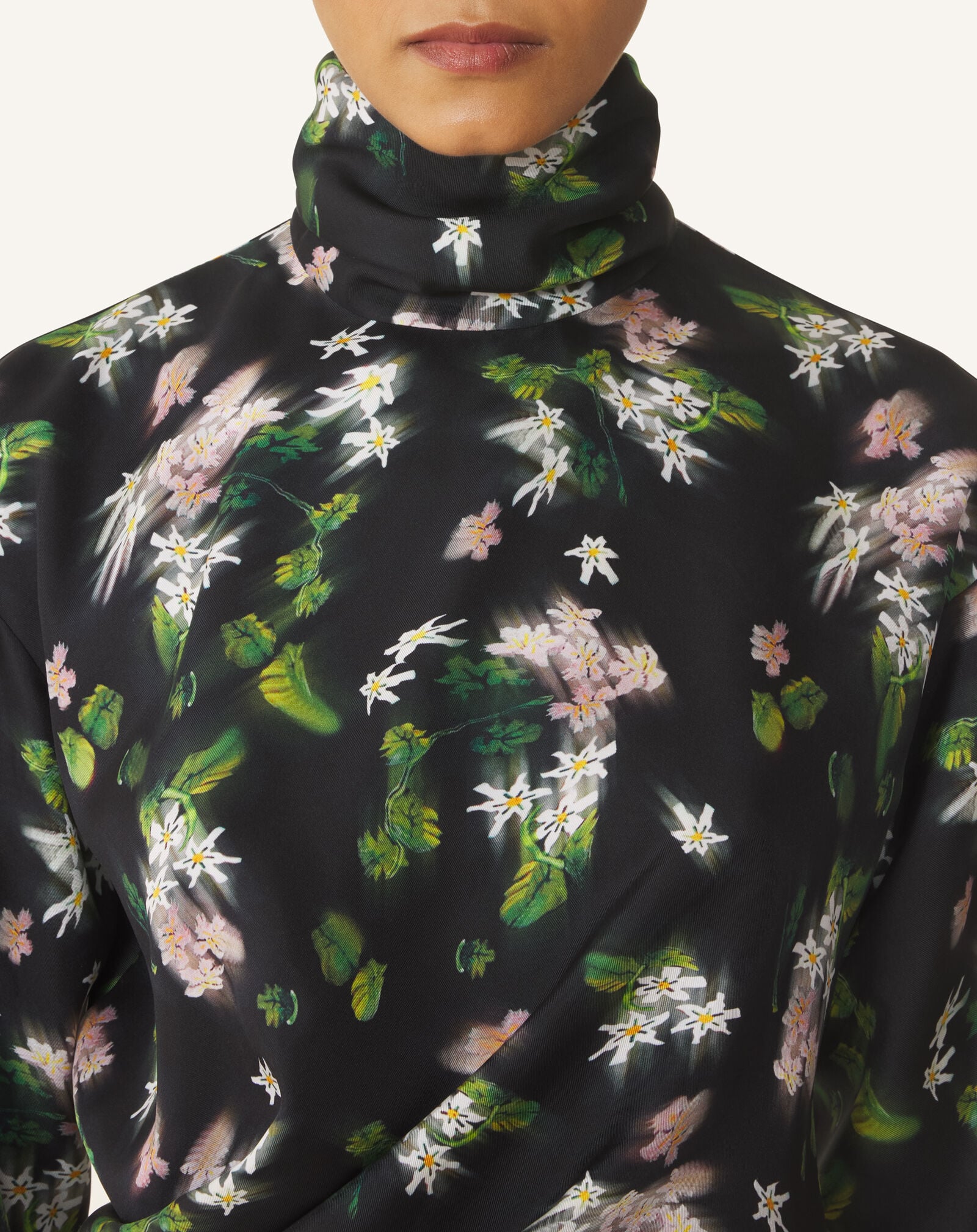 PRINTED DRAPED MIDI DRESS Lanvin PRINTED DRAPED MIDI DRESS Black/Green RWDR00776503H26