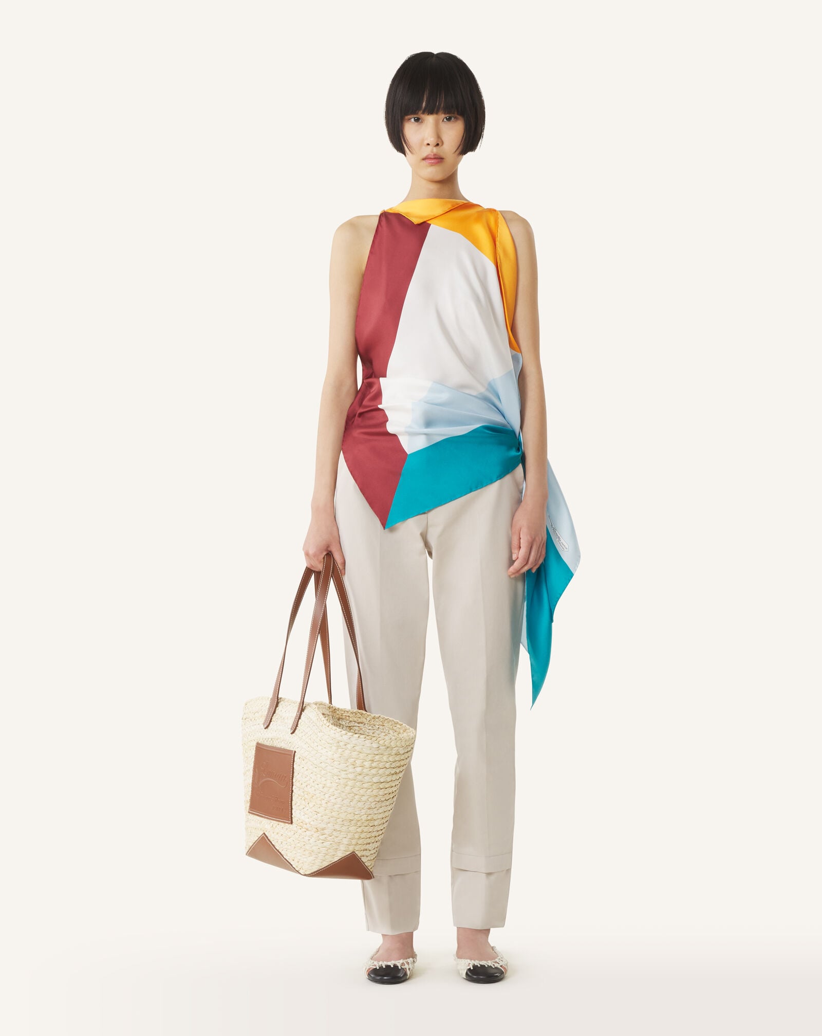 BORSA A CESTINO MEDIA CATCH BY LANVIN Lanvin BORSA A CESTINO MEDIA CATCH BY LANVIN Ecru/Cognac LWBGLPAMMACAP26