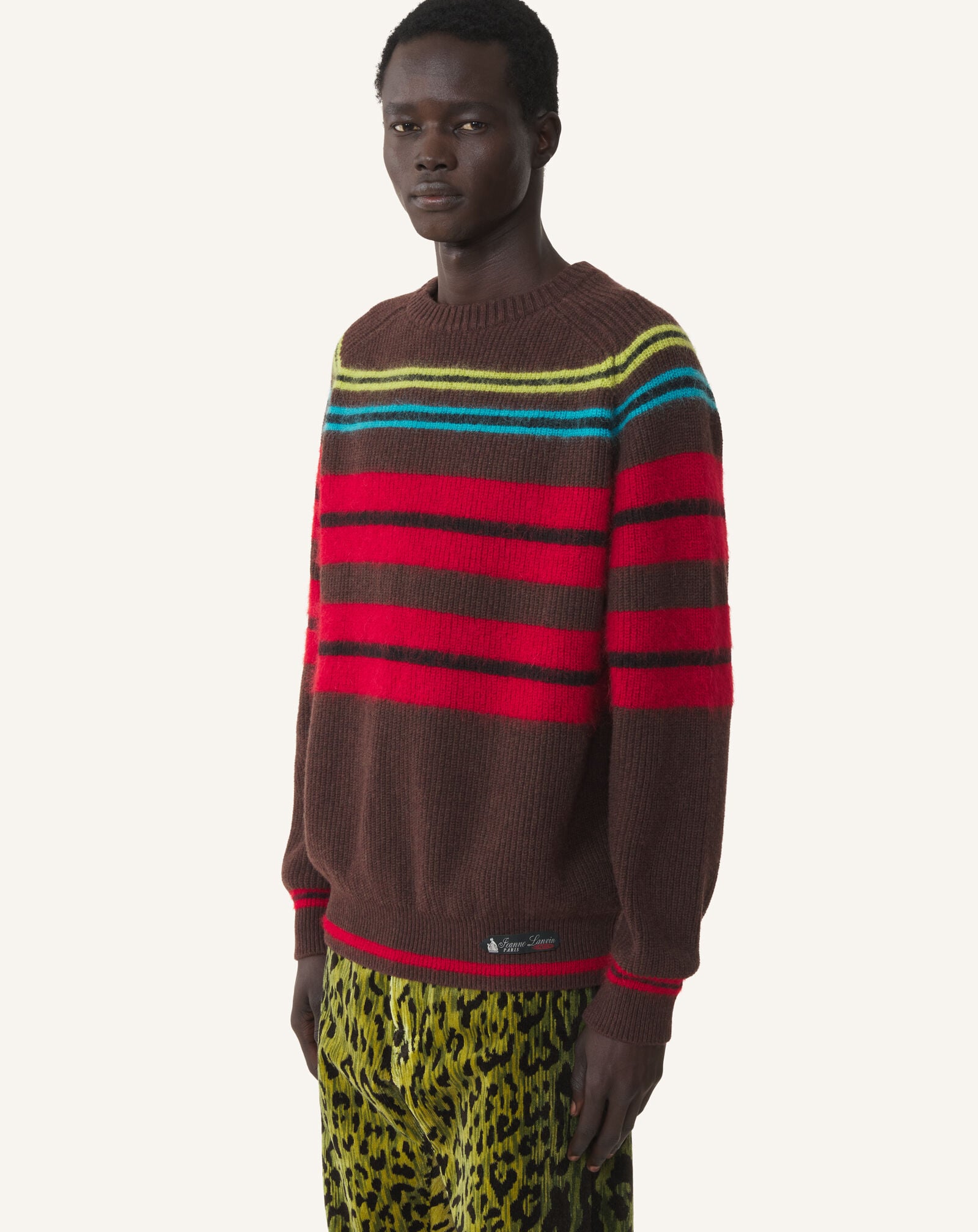 TEXTURED CREW NECK SWEATER Lanvin TEXTURED CREW NECK SWEATER Ebony RMPO0021K128A26