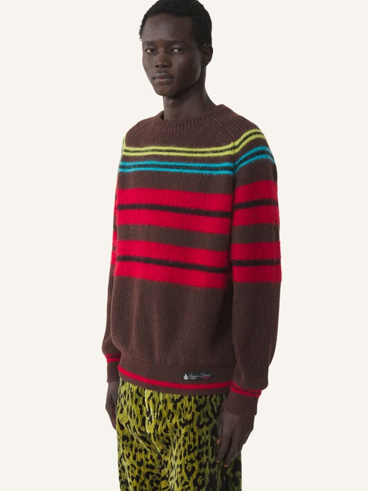 TEXTURED CREW NECK SWEATER Lanvin TEXTURED CREW NECK SWEATER Ebony RMPO0021K128A26