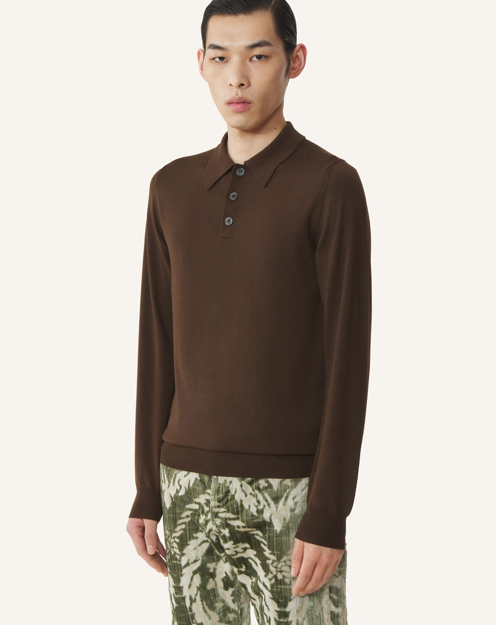 POLO NECK LONG-SLEEVE JUMPER Lanvin POLO NECK LONG-SLEEVE JUMPER Ebony RMPL0012K099A26