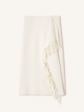 Lanvin JUPE À FRANGES EN MAILLE DE COTON Lune RWST0001K125A26