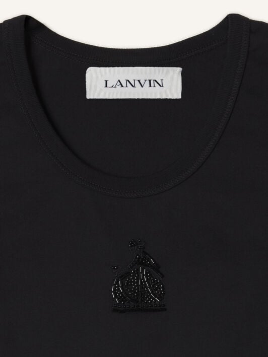 TANKTOP MOTHER AND CHILD AUS BESTICKTEM BAUMWOLLJERSEY Lanvin TANKTOP MOTHER AND CHILD AUS BESTICKTEM BAUMWOLLJERSEY Schwarz RWTS0067J320E26