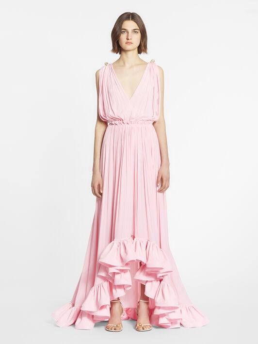 LANGES KLEID MIT RÜSCHEN Lanvin LANGES KLEID MIT RÜSCHEN Hellrosa RWDRC0354778A24