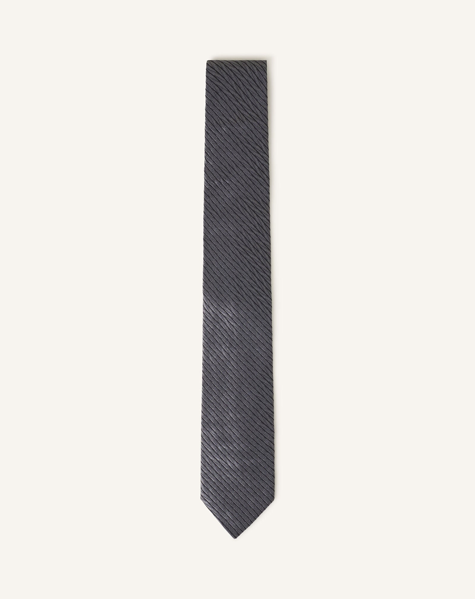 Lanvin CRAVATE RAYÉE CHEVRON EN SOIE Gris AMSACCV21SCHH25