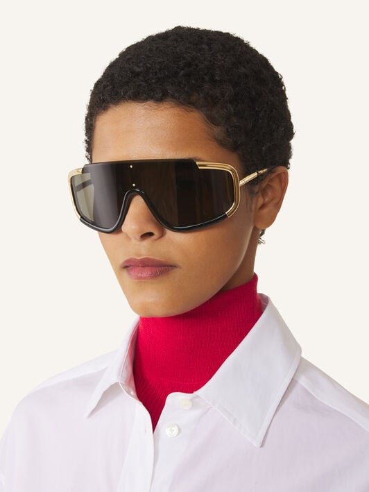 MASK METAL AND ACETATE NOVA Lanvin MASK METAL AND ACETATE NOVA Gold/Black AWEYTSU2ACMLH26