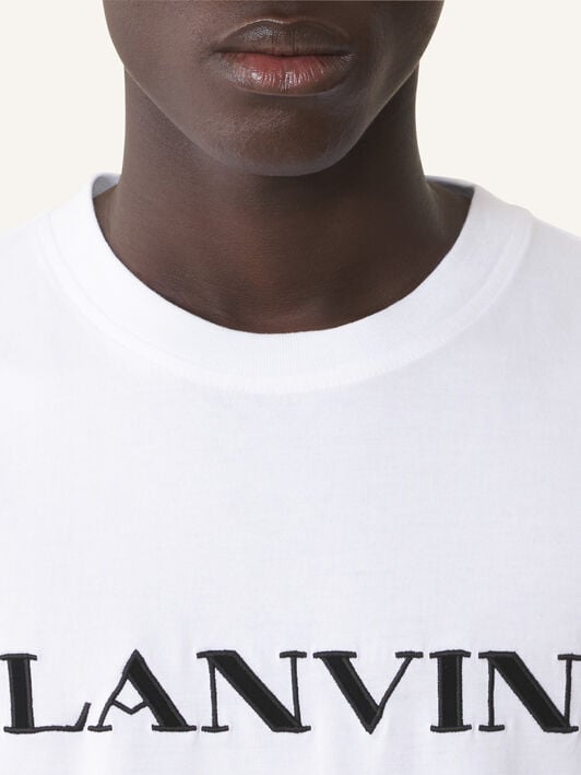 CAMISETA LANVIN DE ALGODÓN BORDADO Lanvin CAMISETA LANVIN DE ALGODÓN BORDADO Blanco óptico RMTS0012J300H25