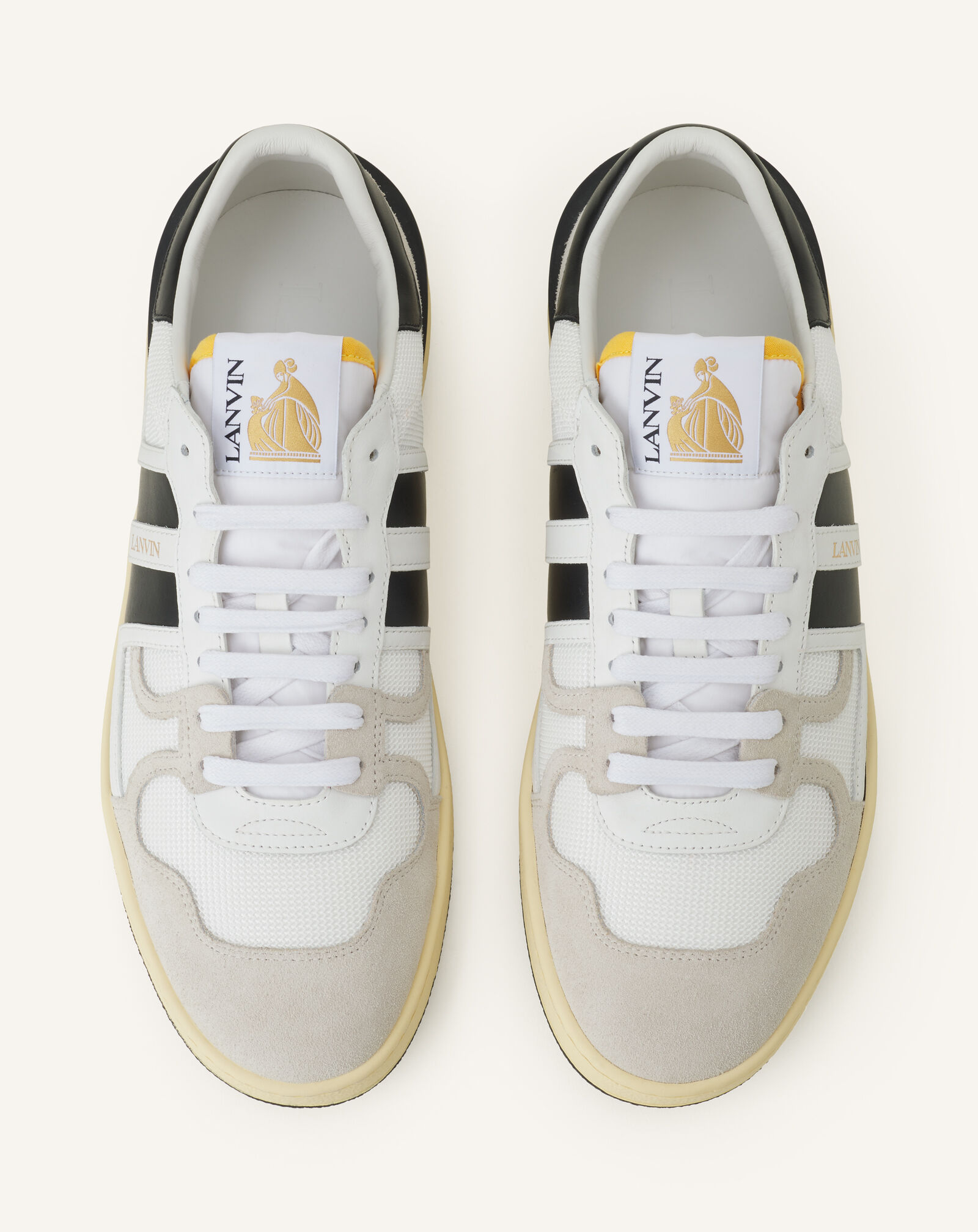 ZAPATILLAS CLAY DE MALLA Y PIEL Lanvin ZAPATILLAS CLAY DE MALLA Y PIEL Blanco/Negro FUSKDK00NAS1P25