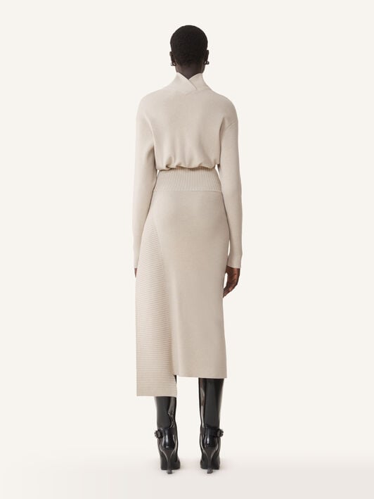 ROBE MI-LONGUE EN LAINE ET CACHEMIRE Lanvin ROBE MI-LONGUE EN LAINE ET CACHEMIRE Lune RWDR0040K065H25