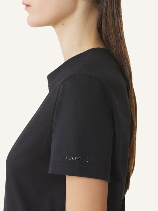T-SHIRT DÉTAIL GROS GRAIN EN COTON Lanvin T-SHIRT DÉTAIL GROS GRAIN EN COTON Noir RWTS0024J040H25